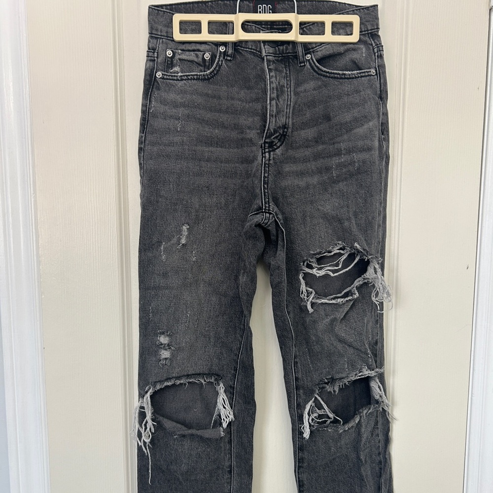BDG Gray Slim Distressed Jeans